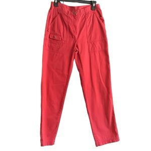 Women's Size 6 Red Lauren Ralph Lauren Straight Leg 100% Cotton Classic Pant